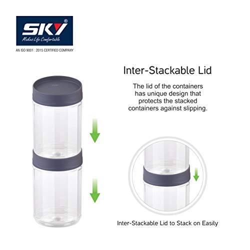 Sky Octave Celebration 12 Pcs with Inter-Stackable Lid Storage Pet Container Gift Set for Kitchen,(320 ml x 12,Grey) - Image 4