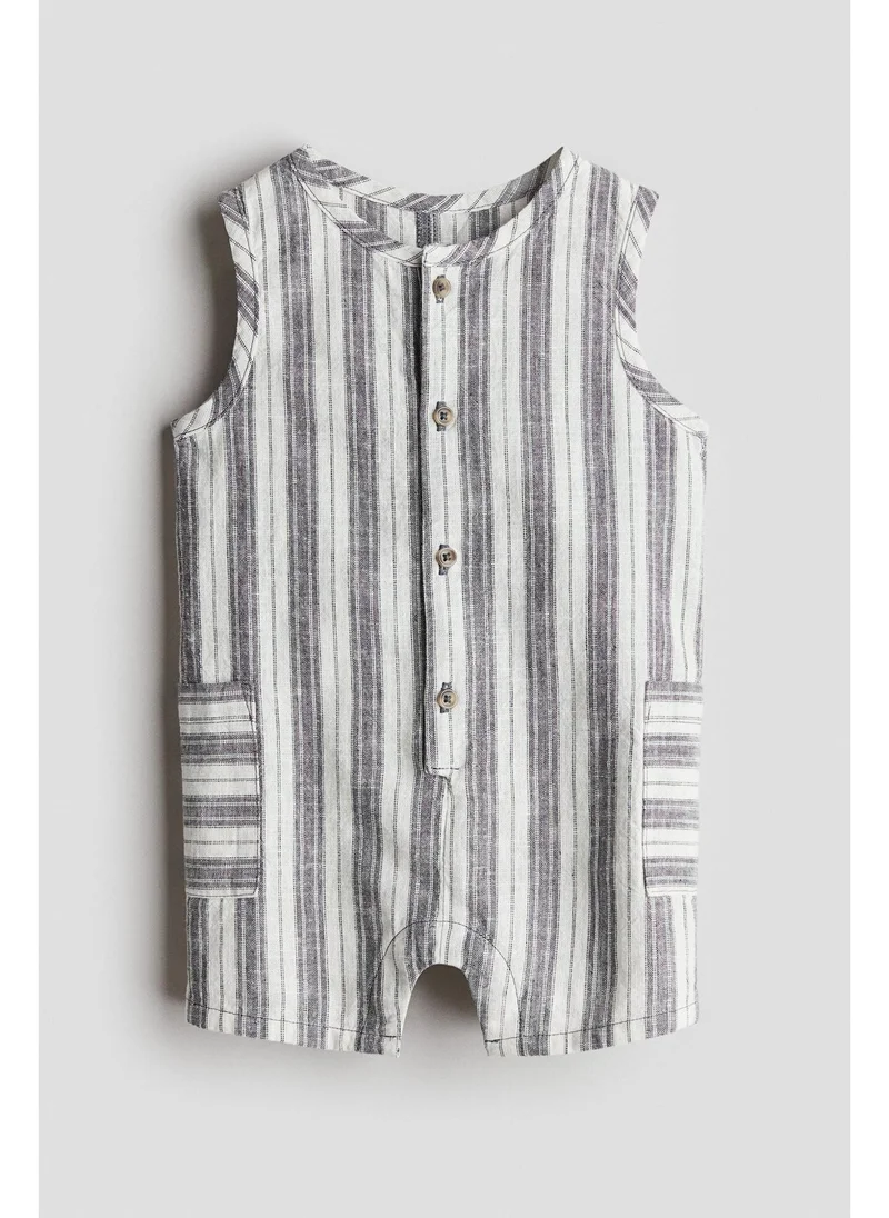 اتش اند ام Sleeveless linen romper suit