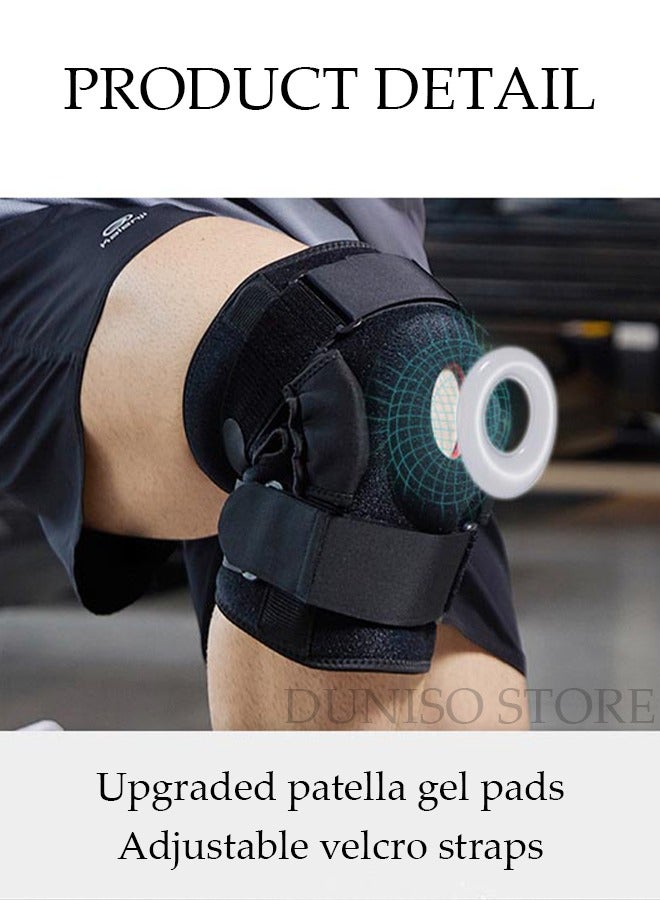 DUNISO Professional Knee Pad Knee Brace with Side Stabilizers and Patella Gel Pads Adjustable Compression Knee Support Braces for Knee Pain Meniscus Tear ACL MCL Arthritis Joint Pain Relief Injury Recovery - Image 2