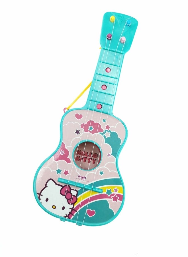 هالو كيتي جيتار لعبة للأطفال من هيلو كيتي بأربعة أوتار، آلة موسيقية ملونة - Image 1