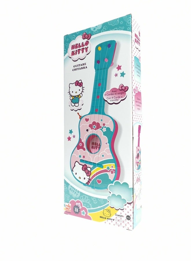 هالو كيتي جيتار لعبة للأطفال من هيلو كيتي بأربعة أوتار، آلة موسيقية ملونة - Image 2