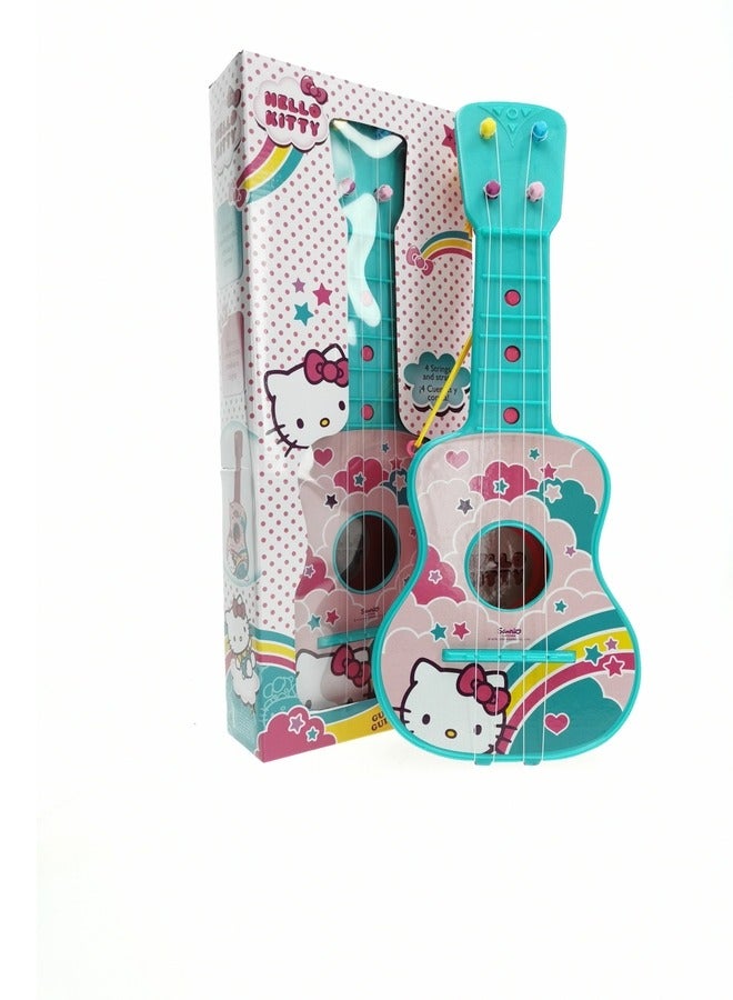 هالو كيتي جيتار لعبة للأطفال من هيلو كيتي بأربعة أوتار، آلة موسيقية ملونة - Image 3