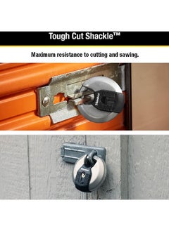 Master Lock Durable Stainless Steel Magnum Discus Padlock Silver and Black 80 mm M50XKADCCSEN  - Image 3