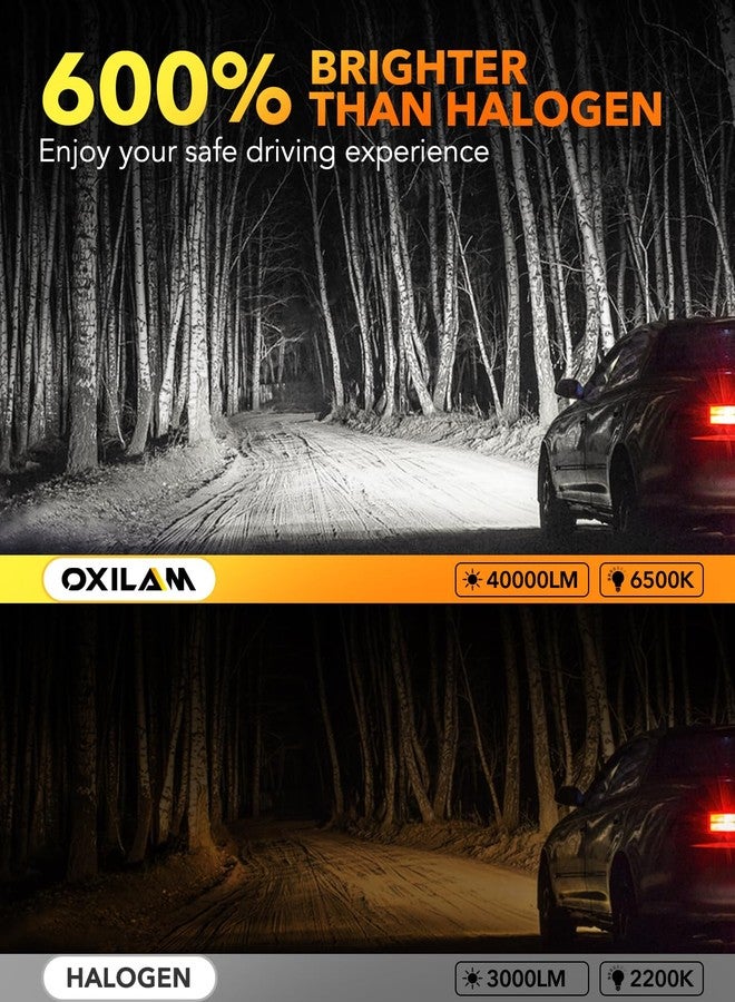 OXILAM Q36 9005 9006 Bulbs Combo, 1:1 Size Design, 40000LM Brighter Fog Light Bulbs, 6500K Cool White, Non-polarity, Plug and Play, IP68, Pack of 4 - Image 2