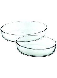 Borcam Brocam 2-Piece Oval Pyrex Heat-Resistant Glass Tray Set, 2 Sizes, Made in Turkey  - Image 3