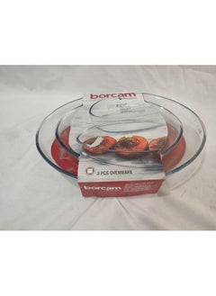 Borcam Brocam 2-Piece Oval Pyrex Heat-Resistant Glass Tray Set, 2 Sizes, Made in Turkey  - Image 4