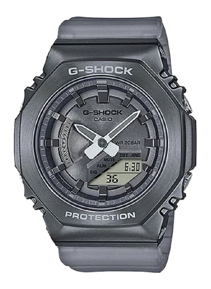Casio Men Watch G-Shock Analog Digital Metal Covered Grey Dial Resin Band GM-S2100MF-1ADR. - Image 1