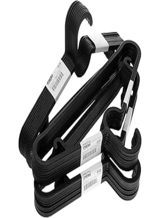 30 Piece Lightweight Clothes Hangers Plastic 39Cm-Black