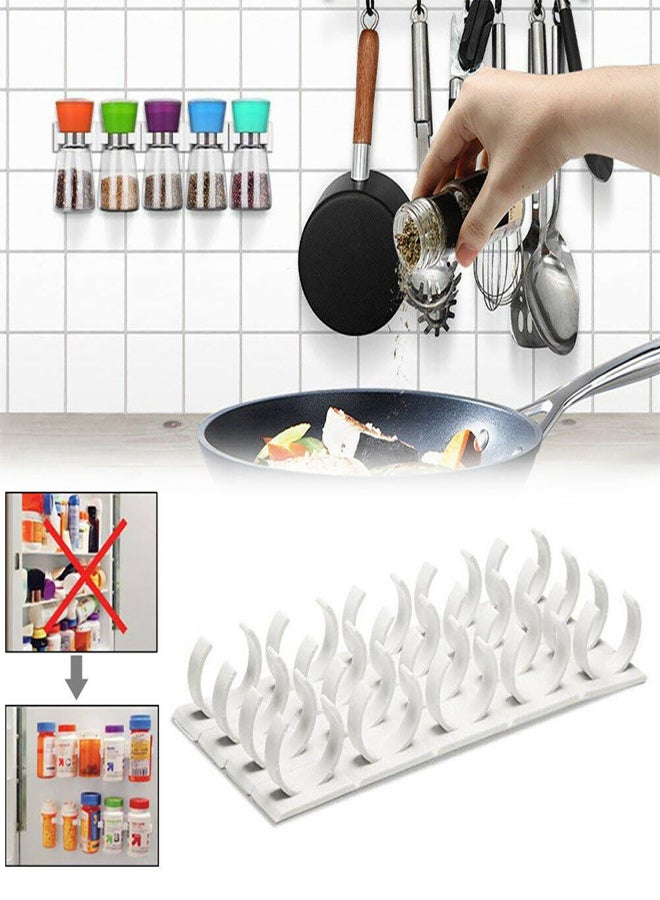 20Pcs Kitchen Spice Jar Rack Adhesive Seasoning Bottle Storage Holder Cabinet Organizer Wall Cabinet Door Hanging Spice Jars Clip Hooks - Image 5