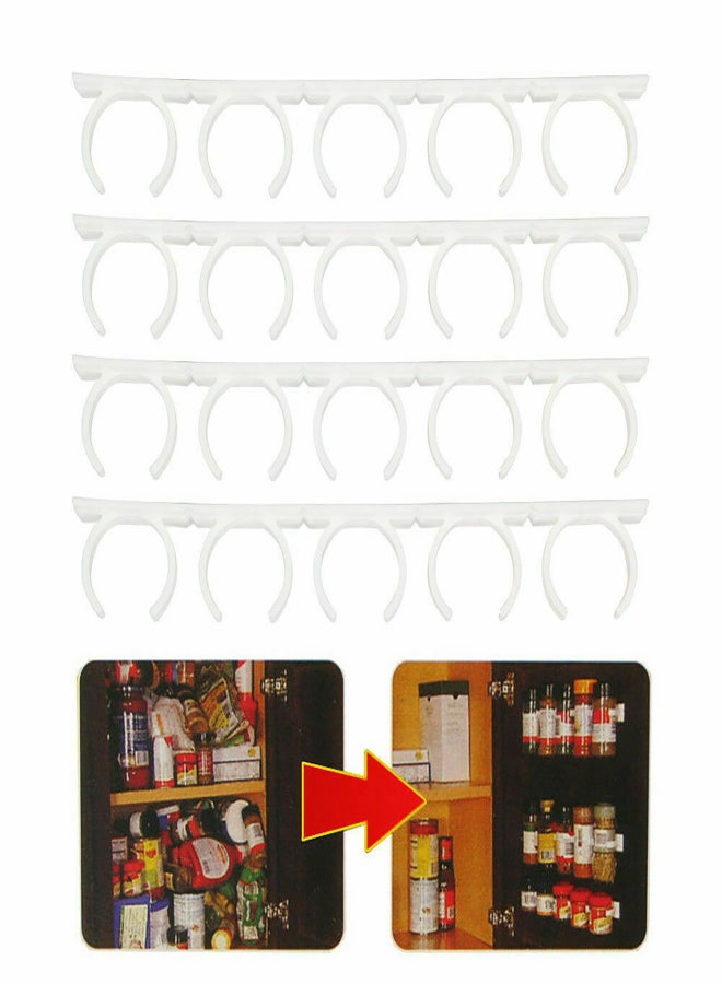 20Pcs Kitchen Spice Jar Rack Adhesive Seasoning Bottle Storage Holder Cabinet Organizer Wall Cabinet Door Hanging Spice Jars Clip Hooks - Image 3