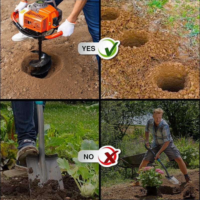 Longrun Post Hole Digger 0.79"(20mm) Inner Shaft Head Earth Auger Drill Bit, Fence Hole Digger Solid Spiral Augers, Garden Hole Digging Drill Bit for Planting Trees, Bulb, Earth Burrowing-2" x 31.5" - Image 4