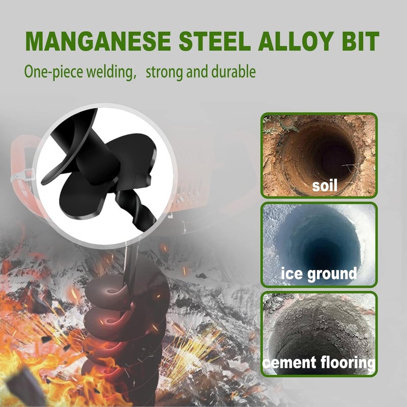 Longrun Post Hole Digger 0.79"(20mm) Inner Shaft Head Earth Auger Drill Bit, Fence Hole Digger Solid Spiral Augers, Garden Hole Digging Drill Bit for Planting Trees, Bulb, Earth Burrowing-2" x 31.5" - Image 5