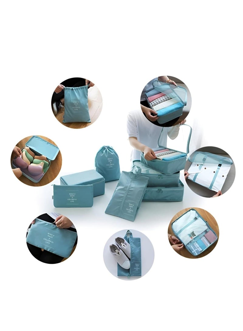 DUNISO Packing Cubes Travel Organizer 7PCS for Carry on Luggage Multi-Functional Compression Organizer Bags Clothing Sorting Packages Travel Packing Pouches for Man & Women Travel Essentials-Green - Image 5