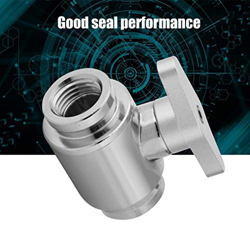 Richer-R Water Cooling Valve G1/4 Internal Threads Valves Water Ball Valve,G1/4" Internal Thread Silver Water Cooling Valve Water Ball Valve with Handle for Computer Water Cooling System(Silver) - Image 4
