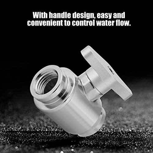 Richer-R Water Cooling Valve G1/4 Internal Threads Valves Water Ball Valve,G1/4" Internal Thread Silver Water Cooling Valve Water Ball Valve with Handle for Computer Water Cooling System(Silver) - Image 5