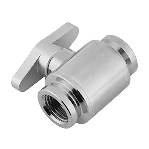 Richer-R Water Cooling Valve G1/4 Internal Threads Valves Water Ball Valve,G1/4" Internal Thread Silver Water Cooling Valve Water Ball Valve with Handle for Computer Water Cooling System(Silver) - Image 2
