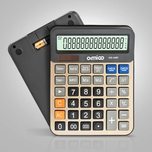AMIGO MI-140D Desktop Engineering Calculator, Large 14-Digit Display, Dual Power, Tax and Business Functions, Gray - Image 4