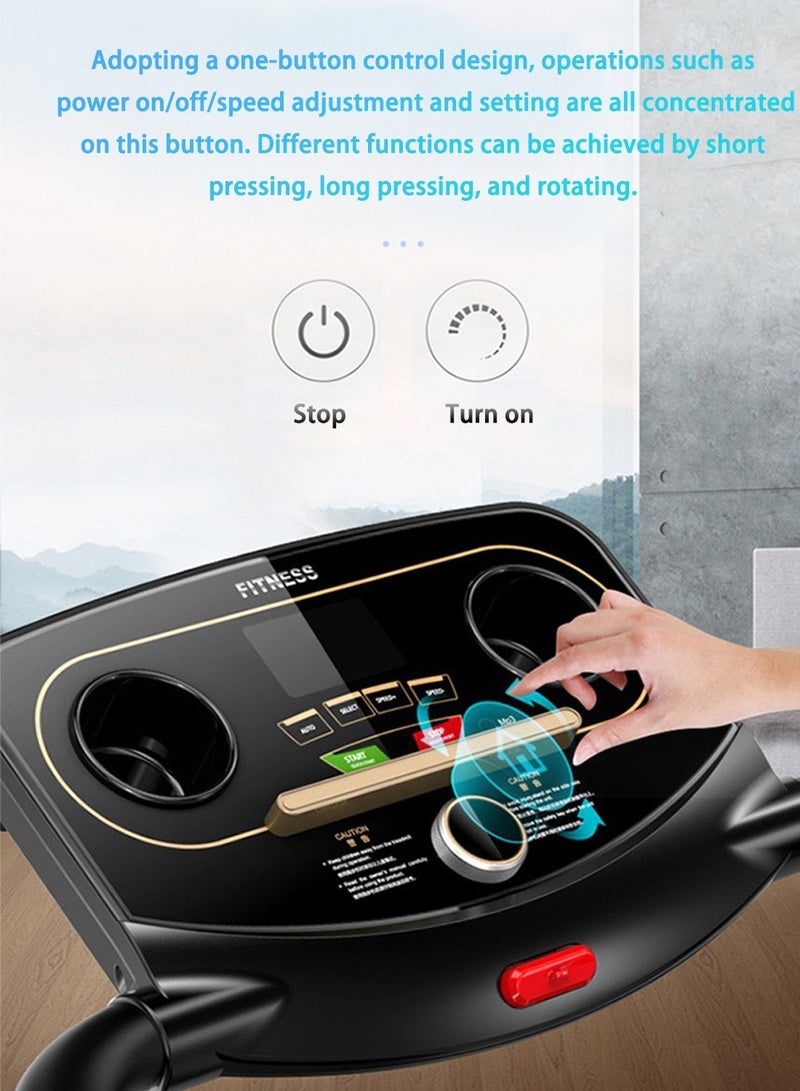 Sinyin Smart Electric Treadmill for Home with LED Display and Shock Absorption System, Quiet Running Machine for Walking, Jogging and Cardio Fitness Training, Black - Image 2