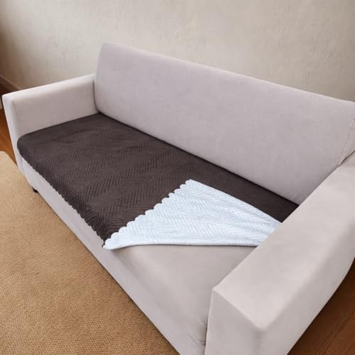 Homerz Premium 3 Seater Velvet Sofa Cover Panel, Soft and Velvety Fabric, Vibrant Colours (Brown, 3 Seater) - Image 3