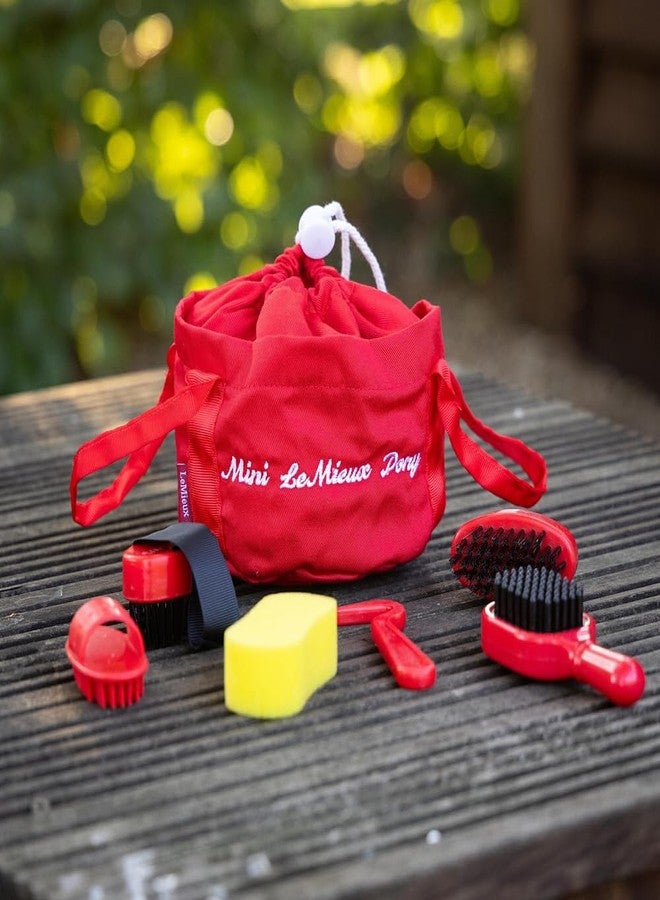 LeMieux Toy Pony Grooming Kit Ember - Includes Brushes, Curry Comb, Sponge, Tangle Tidy & Hoof Pick - Store in Mini Drawstring Grooming Bag - Suitable for Ages 3+ - Image 3