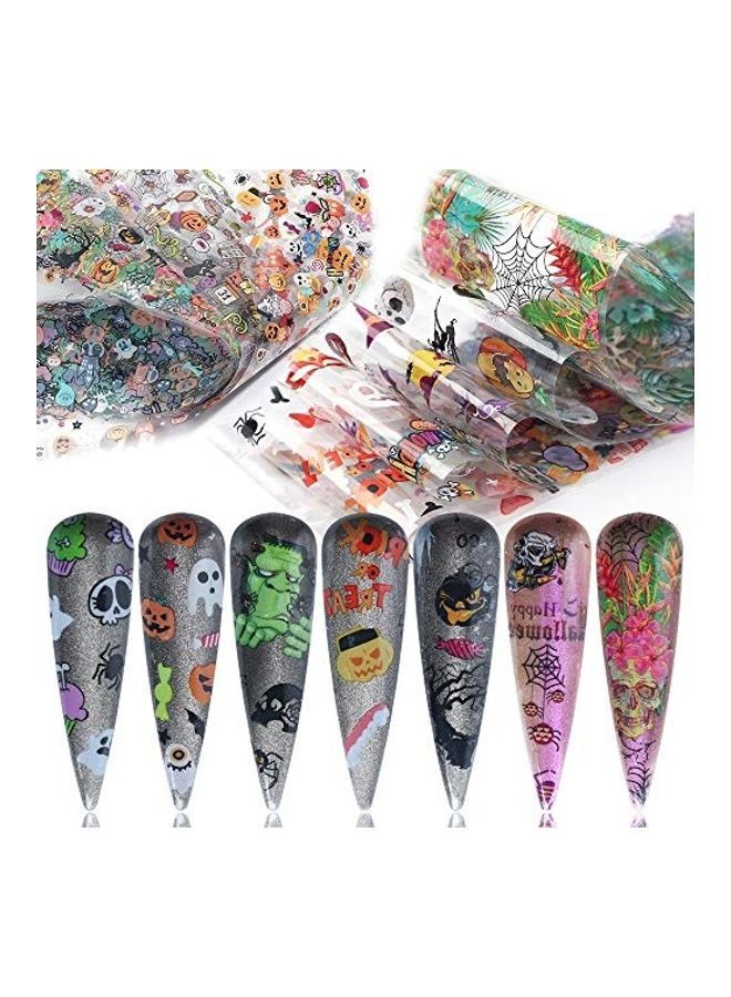 NIBEMINENT 10 Sheets Halloween Nail Art Foils Multicolour - Image 1