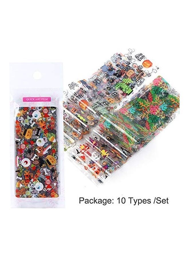 NIBEMINENT 10 Sheets Halloween Nail Art Foils Multicolour - Image 2