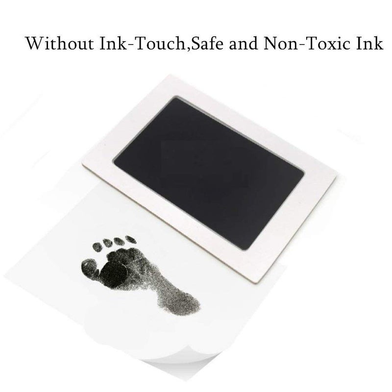 Grab Classy - Safe Inkless“Clean-Touch”Baby Handprint and Baby Footprint Ink Pad with Imprint Cards, 100% Non-Toxic & Mess Free Safe for Newborn Baby and Toddlers （Black） (Black) - Image 1