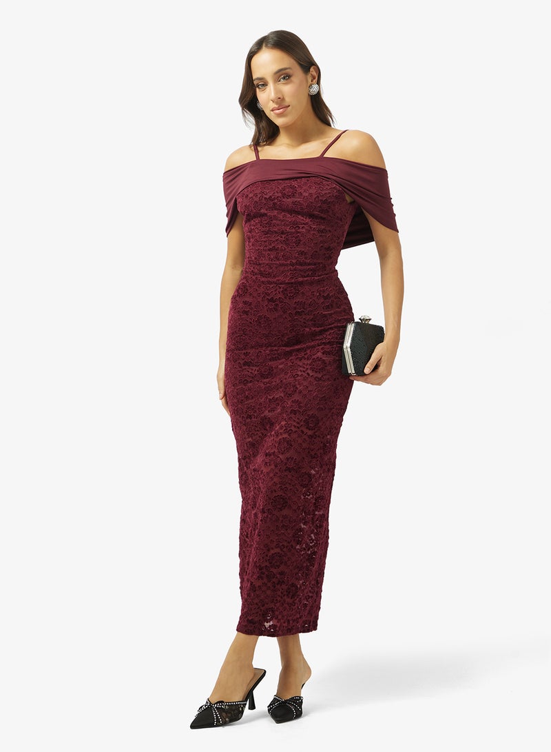 Ginger Halter Neck Lace Detail Dress - Image 4