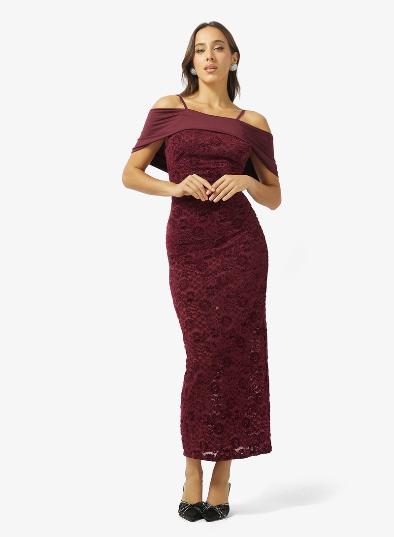 Ginger Halter Neck Lace Detail Dress - Image 1