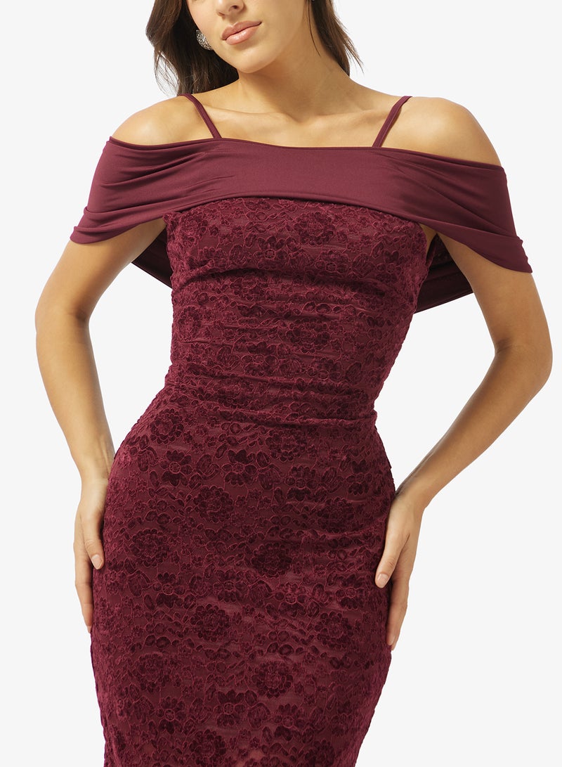 Ginger Halter Neck Lace Detail Dress - Image 3
