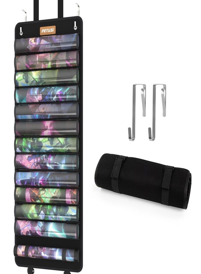 FETUSI Playmat Tube Storage Bag, Hangable Playmat Holder for MTG with 2 Hooks, Fits 12+1 Card Game Playmats with Transparent Plastic Slots, Ideal for Magic Playmats - Portable Case for MTG/TCG Game Mat - Image 1