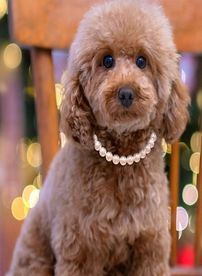 Madison Tyler Dog Pearl Necklace | Durable Dog Necklace | Cute Fashion Pet Collar for Dog | Light Pearl Jewelry Bold Puppy Accessories | Pet Necklace Gift 19 Inches - Image 3