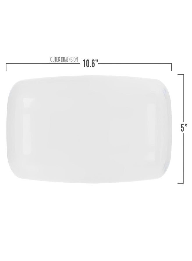 Smarty Had A Party Clear Plastic Rectangular Plates With Flat Raised Edge Design (10.6" x 5") - Pack Of 10 - Stylish & Disposable, Perfect for Parties, Entertaining, Events, & Home Use - Image 3