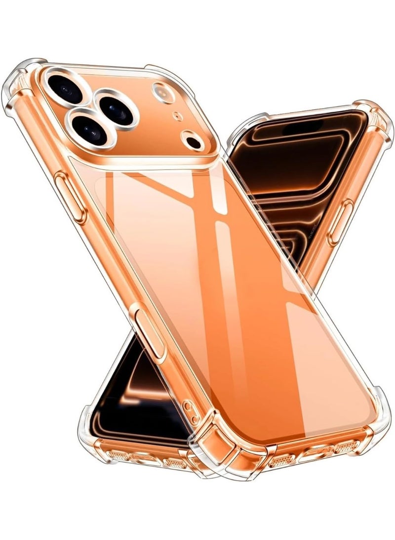 MUDISO iPhone 17 Pro Max Case Clear TPU Bumper Cover – Shockproof Transparent Protective Case with Anti-Yellowing, Anti-Scratch Finish, Enhanced Grip & Slim Fit, Wireless Charging Compatible Back Cover - Image 2