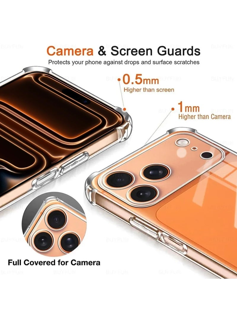 MUDISO iPhone 17 Pro Max Case Clear TPU Bumper Cover – Shockproof Transparent Protective Case with Anti-Yellowing, Anti-Scratch Finish, Enhanced Grip & Slim Fit, Wireless Charging Compatible Back Cover - Image 4