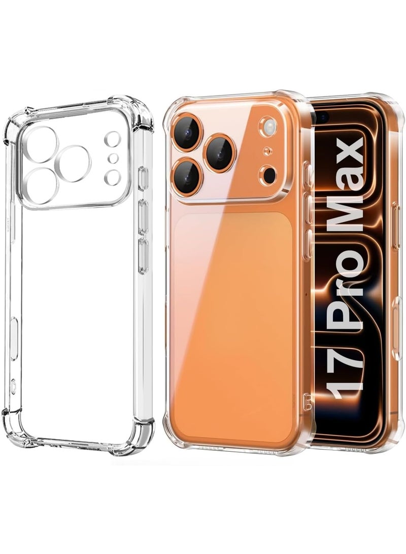 MUDISO iPhone 17 Pro Max Case Clear TPU Bumper Cover – Shockproof Transparent Protective Case with Anti-Yellowing, Anti-Scratch Finish, Enhanced Grip & Slim Fit, Wireless Charging Compatible Back Cover - Image 1