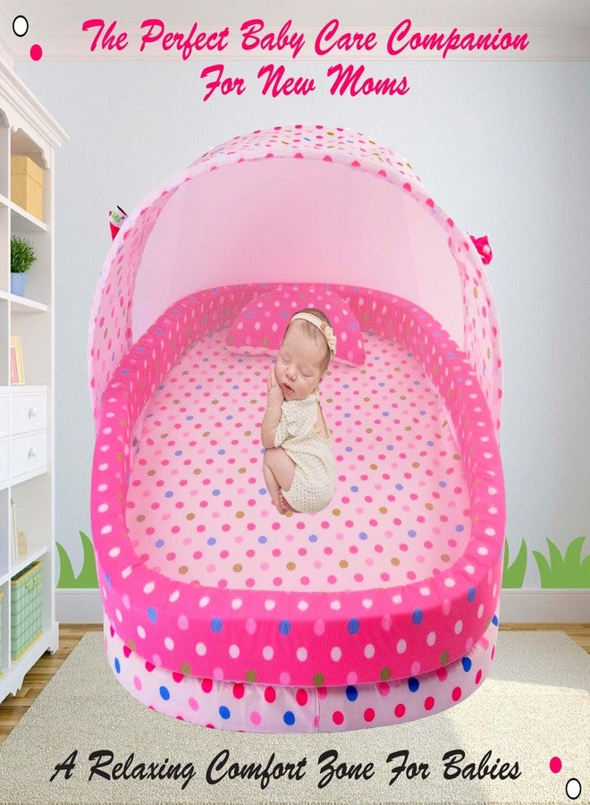 Kwitchy Baby Bedding Set Cotton Bed with Mosquito Net and Bumper Guard (0-12 Months) Pink - Image 2