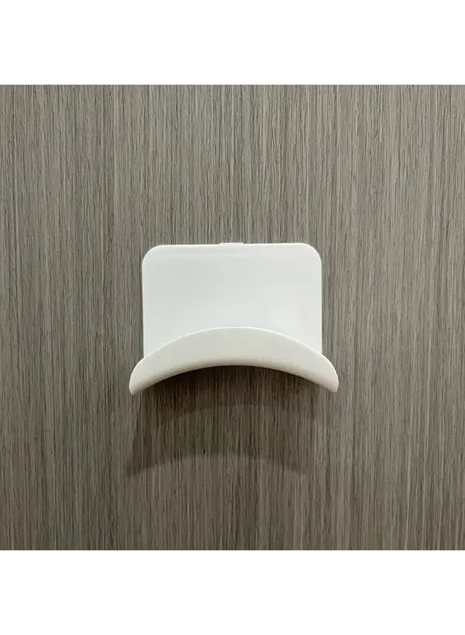 حامل سماعات الرأس الأبيض للتركيب على الحائط سهل التركيب بلاستيك متين شفاف توفير المساحة خطاف تخزين - Image 1