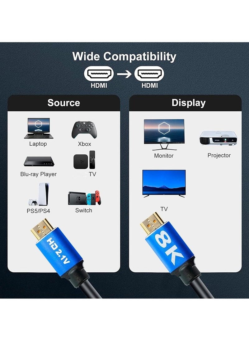 8K HDMI Cable 2.1 48Gbps TV Computer Set-top Box PS4 PS5 Connection Cable 8K 60Hz 4K 120Hz  - Image 3