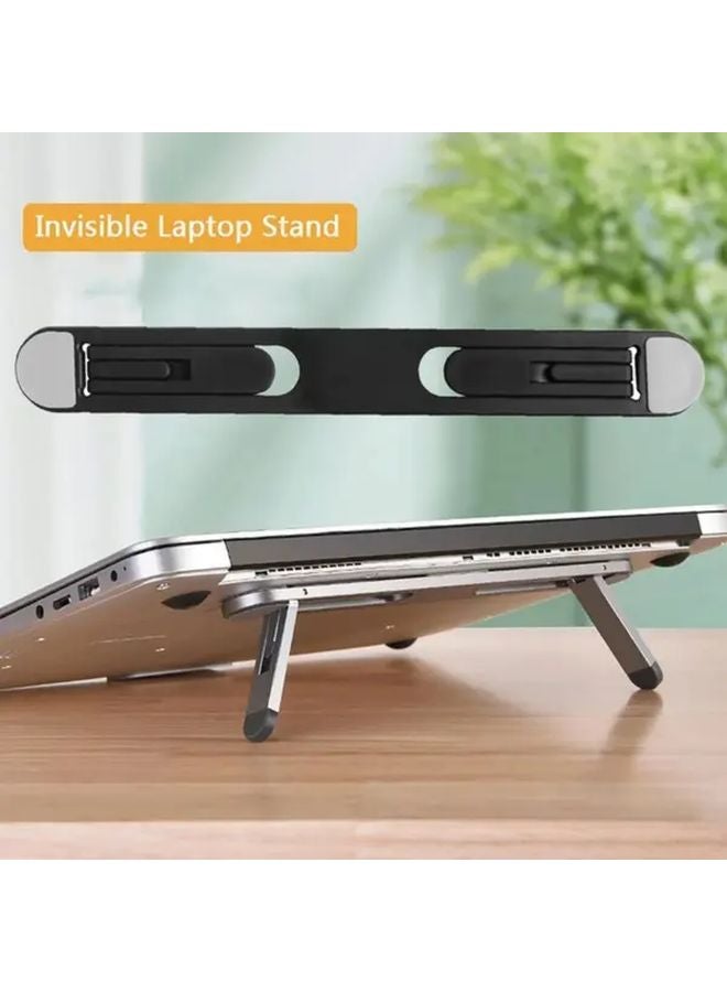 Black Portable Foldable Adjustable Laptop Stand For Office Setup - Image 1