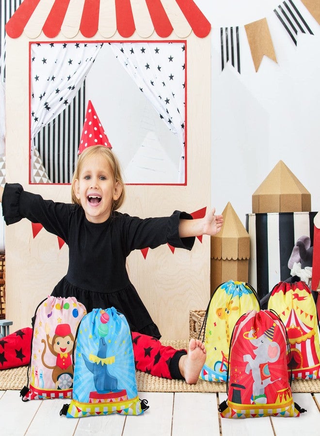 Jetec 32 Pack Circus Gift Bags Bulk Carnival Drawstring Bags Circus Party Favors Carnival Party Drawstring Backpack for Christmas Birthday Gifts Supplie - Image 5