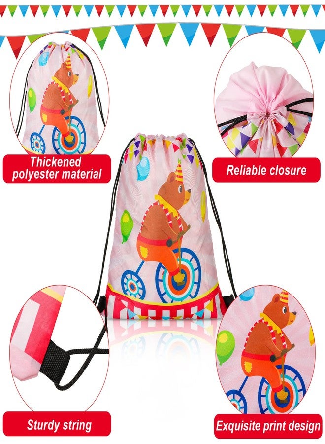 Jetec 32 Pack Circus Gift Bags Bulk Carnival Drawstring Bags Circus Party Favors Carnival Party Drawstring Backpack for Christmas Birthday Gifts Supplie - Image 2
