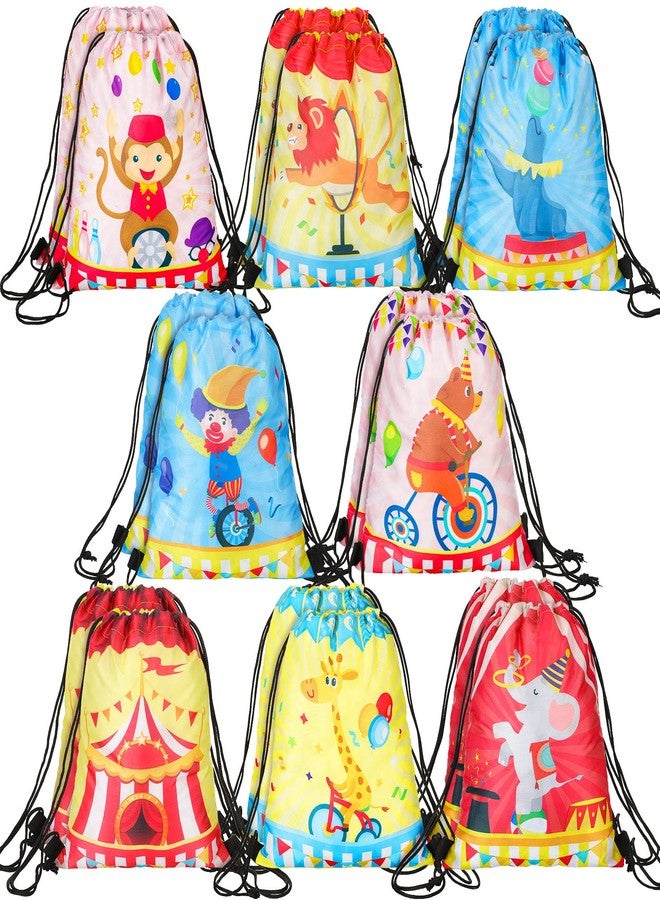 Jetec 32 Pack Circus Gift Bags Bulk Carnival Drawstring Bags Circus Party Favors Carnival Party Drawstring Backpack for Christmas Birthday Gifts Supplie - Image 1