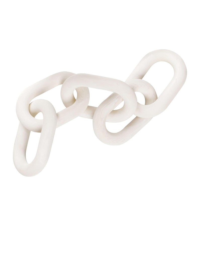 FFD Wood Chain Link Decor 22" Hand-Carved 5-Link Rustic Wooden Knot, Large Decorative Chain for Coffee Table, Living Room, Farmhouse, Shelf, and Console Tabl - Image 1