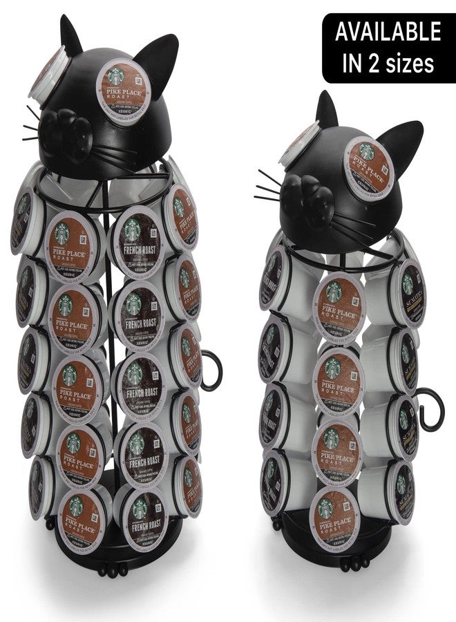 Made Easy Kit Carousel Coffee Pod Holder, Compatible with Keurig K-Pods K-Cups, Countertop Rack Storage Organizer, Metal Home and Kitchen Decor, Capsule Café Station Bar (Large, Black Cat) - Image 5