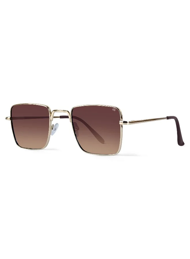 Woggles UV- Protected Gradient Brown Square Sunglasses