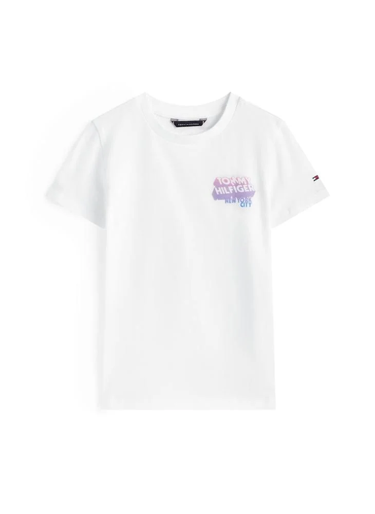 TOMMY HILFIGER Kids Grafitti Raised Crew Neck T-Shirt