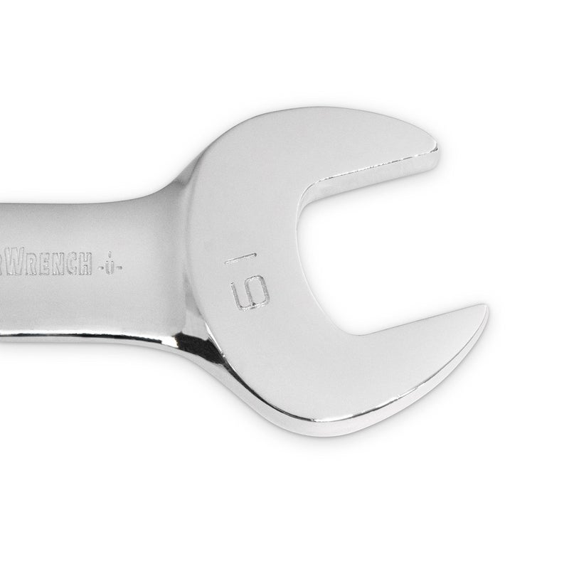 GEARWRENCH 10 Pc. 12 Pt. Stubby Flex Head Ratcheting Combination Wrench Set, Metric - 9550 - Image 5