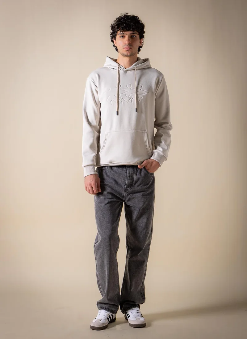 Shapes Beige DETAIL EMBROIDERED HOODIE for Men | Best Price UAE