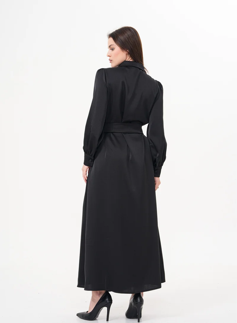 Marvella By Rasha  Belted Long Shirt Dress for Women | Best Price UAE